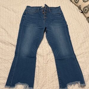 LOFT Women's Blue High-Rise Flare Jeans
